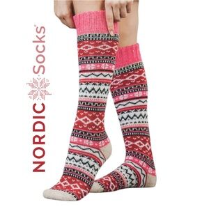 NWT Nordic Fair Isle knit knee high socks